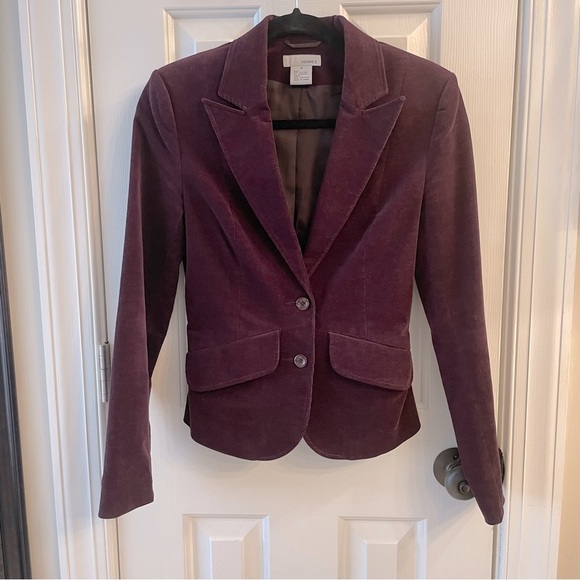 Hennes Jackets & Blazers - Hennes for H&M Skinny Wale Purple Corduroy Blazer Sz 4
